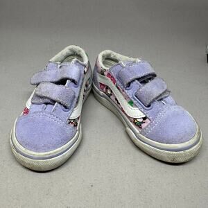 Vans Toddler Sneakers Hook and Loop straps purple suede size 5
